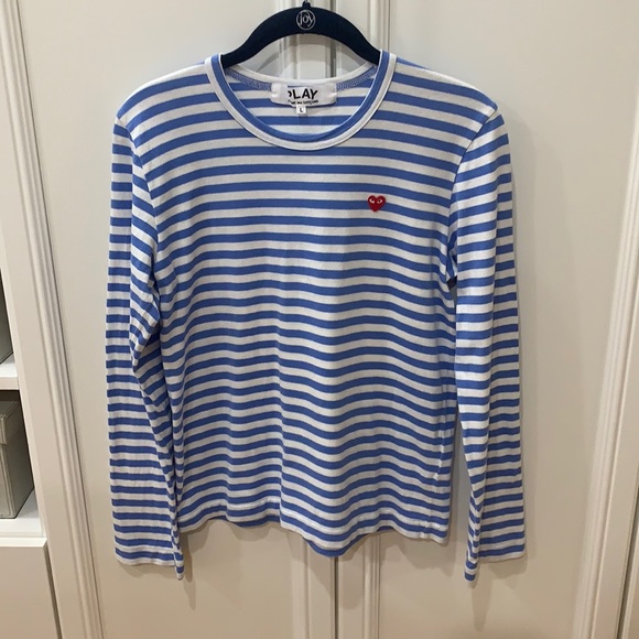 COPY - Comme Des Garçons Play Striped T-shirt - Picture 1 of 8